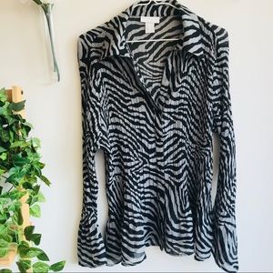 Worthington | Animal Print Button Down